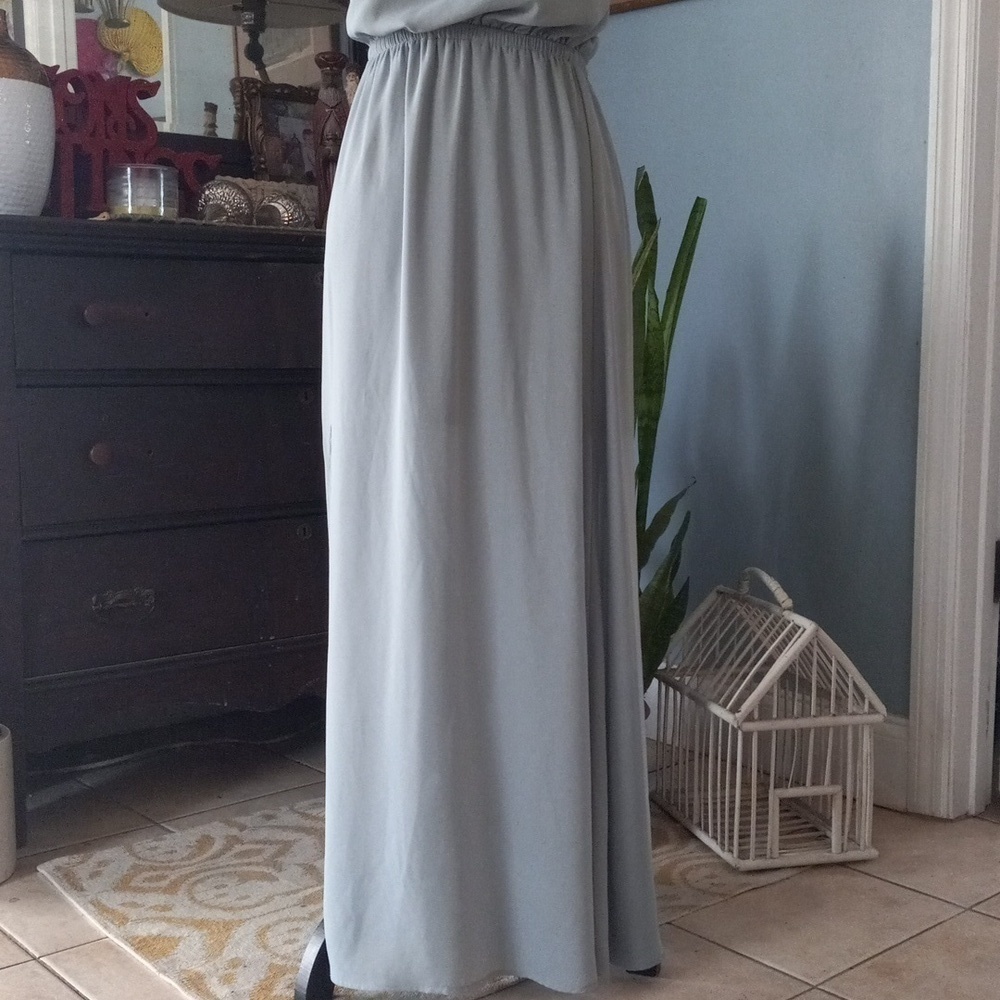 Show Me Your Mumu Heather Halter Maxi Dress Silver Sage Bridesmaid Wedding Small - Picture 4 of 16